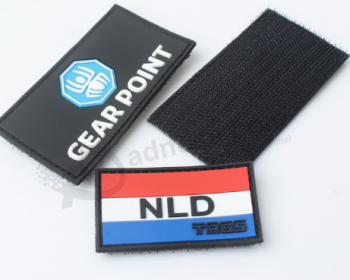 Custom Embossed Soft PVC Uniform Patches with Hook and your logo