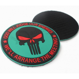 China Supplier Fashion 3D Skull Logo Silicone Patch Badges with your logo