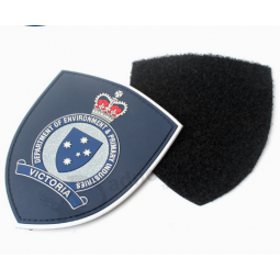Military Uniform Embossed Logo PVC Rubber Badges with Adhesive Hook with your logo
