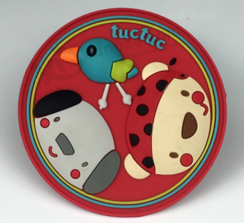 Melhor venda 3d logotipo soft pvc badge patch de borracha de silicone