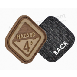 Small Embossed 3D Rubber Badge Silicon Patch With Hook