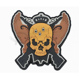 High Quality Silicone Rubber Badge Skull Logo Rubber Patch