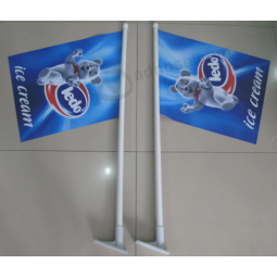 Digital Printing Plastic Wall Flag Outdoor With Plastic Pole