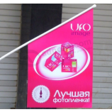Poste de plástico montado bandera colgante de pared para publicidad