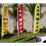 Printed Polyester Car Wash Swooper Flags For Advertising