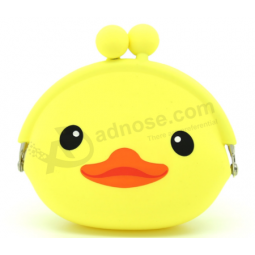 OEM 3D duck rubber coin purse silicone coin bag