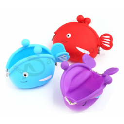 Cute shape silicone coin purse animal wallet with rubber squeeze