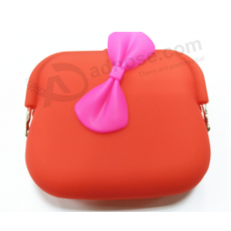 Fancy design silicone purse coin key case bag for sale