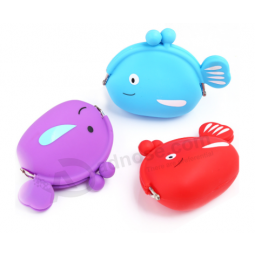 Shaped waterproof zipper silicone rubber coin purse