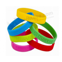 Custom silicone bracelet wristbands with embossed logo