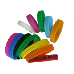 High quality custom logo silicone band rubber bracelet mix color