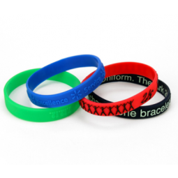 Newest design silver wristbands factory cost rubber products