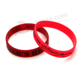 Factory direct sale pure silicone bracelet logo printed rubber bangles 