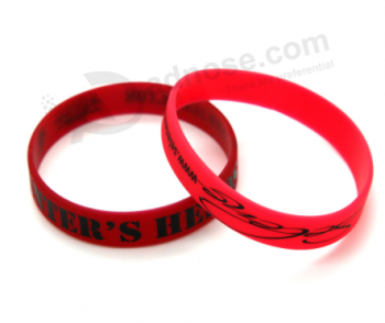 Factory direct sale pure silicone bracelet logo printed rubber bangles 