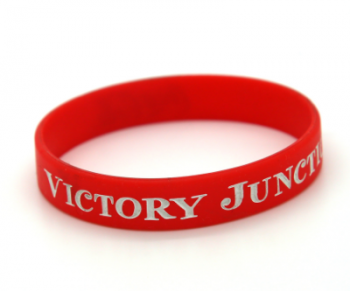 Embossed Logo Inspirational Silicone Bracelets Rubber Band Wristbands