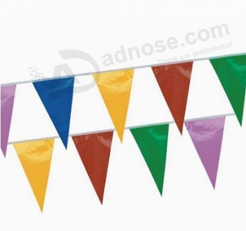 дешевый мини-треугольник флаг красочный пластиковый флаг бантинг