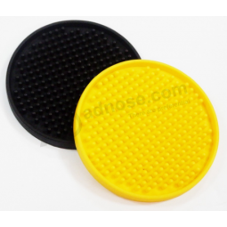 Custom design Logo round rubber coaster mat 