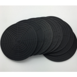 Round shaped black pvc cup mats for tea coffee