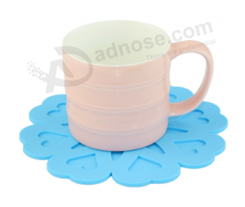 Tasse portative de boisson de silicone coaster fleur forme tasse de thé coaster