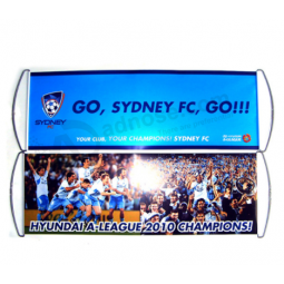 Ventilador de fútbol de buena calidad que se desplaza banner de publicidad de la bandera
