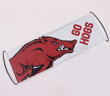 Printed hand held scrolling banner for sports