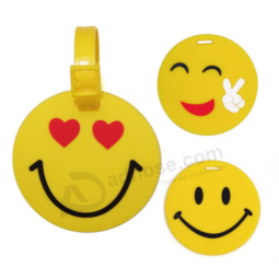 Promotional cute emoji silicone travel luggage tags