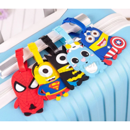 3D cartoon embossed silicone bag tag with paper bookmark