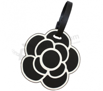 Camellia flower type silicone luggage tag for bag