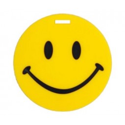 Fábrica de la etiqueta del equipaje del silicón de la cara sonriente del diseño del OEM