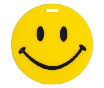 OEM design smiling face silicone luggage tag factory