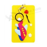 Custom shaped waterproof silicone airplane luggage tag