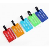 Factory price shaped soft pvc luggage label with loop