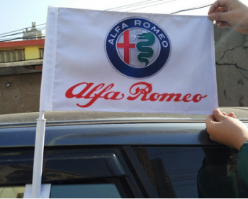 Promocional logotipo personalizado plástico pole janela do carro bandeira
