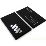 Black cardboard silver ink business card for sale