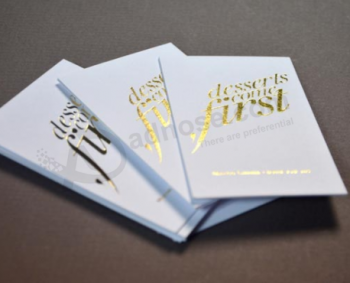 Thick White Paper Gold Foil Stamping Business Card