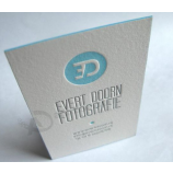 Competitive price white paper emboss logo name cards