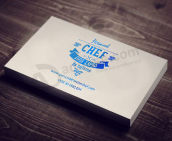 Custom blue color foil debossed business card printing