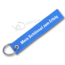 Factory Custom Embroidery Key Chain with Keyring