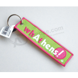 Custom design embroidered logo keychain key ring