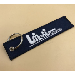 Brand Logo Fabric Embroidered Woven Key Chain