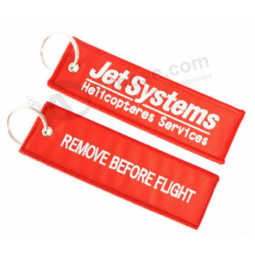 Factory direct computer embroidery Fabric Key Chain Key Tag