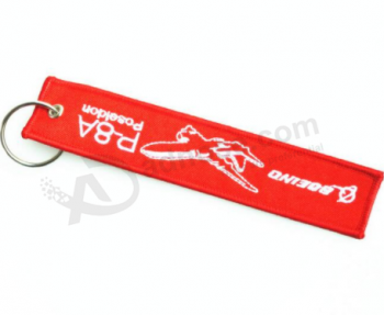 Wholesale Fabric Woven Brand Name Tag Key Chain