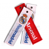 Custom made fabric key tag embroidery keychain