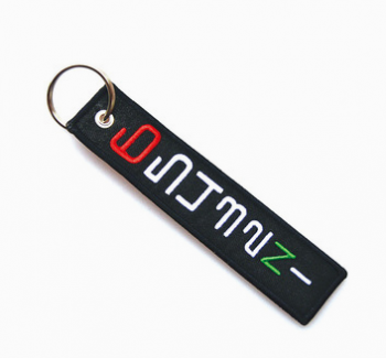 Woven key tag motorcycle key tags embroidered airplane flight tags