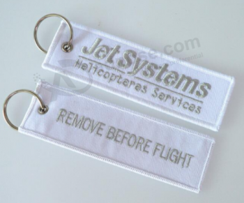 Promote gifts woven key chains personalized design ribbon keychains