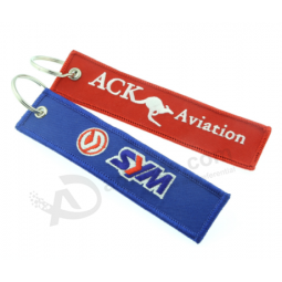 Embroidery Logo Keychain Woven Logo Key Tag Manufacturer