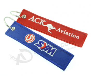 Embroidery Logo Keychain Woven Logo Key Tag Manufacturer