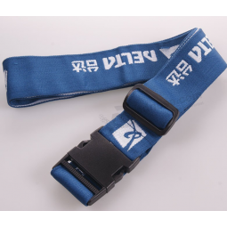 Polyester embroidered luggage strap with plastic buckle