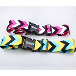 Adjustable custom logo polyester travel luggage straps with high quality