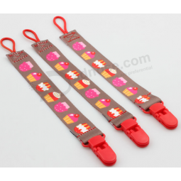 Wholesale polyester material pacifier clips for baby